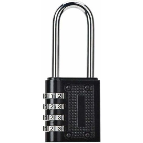 Cadenas À Combinaison 4 Chiffres, Serrure Combinée, Code Casier Valise En Acier Imperméable Anti-Rouille À Longue Manille Idéal