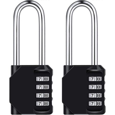 Cadenas à combinaison 6,9 cm (2,7 po) de long [Lot de 2] Cadenas à combinaison étanche à 4 chiffres, en métal résistant aux intempéries et acier zingué, pour écoles, gymnases et casiers