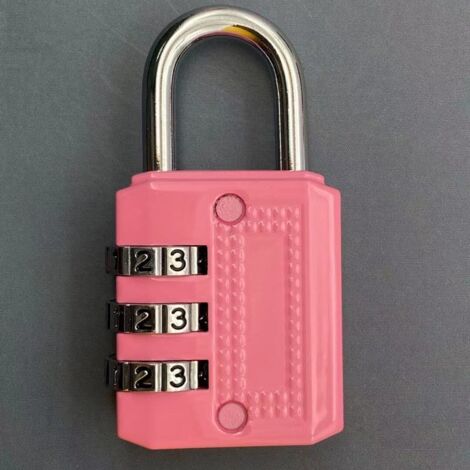 Cadenas à Combinaison à 3 Chiffres, Cadenas de Gym, Adapté aux Casiers d'École, aux Boîtes à Outils, aux Sacs à Dos de Voyage, avec Loquet (Rose, 1 Pièce)