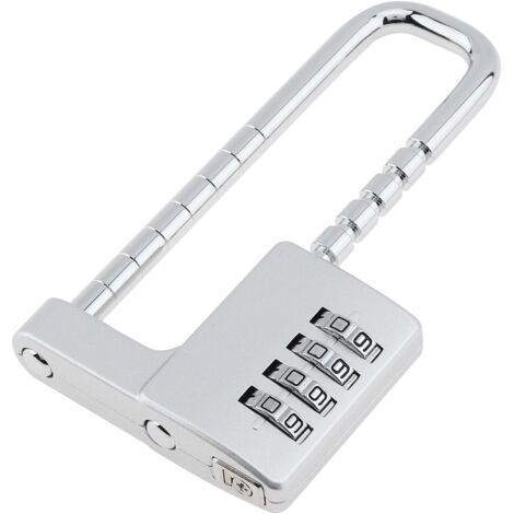 Cadenas à combinaison à 4 chiffres, Cadenas Anse Longue Serrure à combinaison avec Anse Réglable, Serrure d'armoire pour Ecole