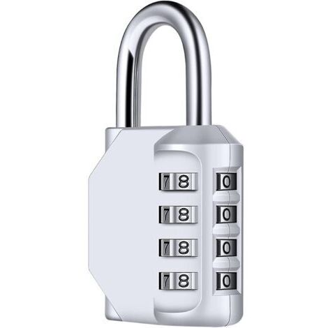 Cadenas à combinaison à 4 chiffres, diyife Waterproof, fermoir à combinaison en métal étanche et acier plaqué-argenté