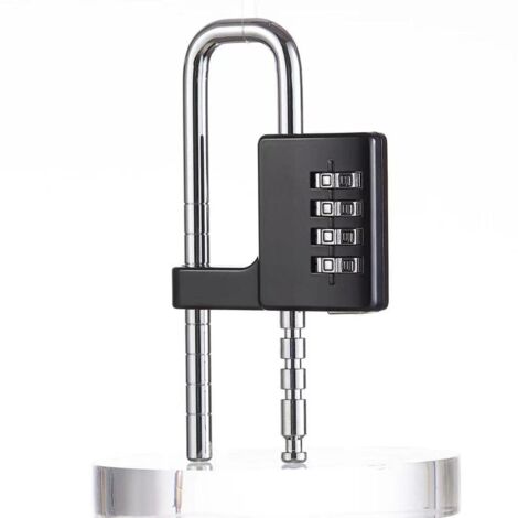 Cadenas à combinaison à 4 chiffres, serrure à combinaison, cadenas à combinaison, serrure longue, serrure à code en acier inoxydable