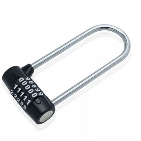 Cadenas à combinaison à 5 chiffres, cadenas réinitialisable à anse de 4,65 pouces de long, serrure de salle de sport allongée, étanche pour l'école, les employés, la salle de sport