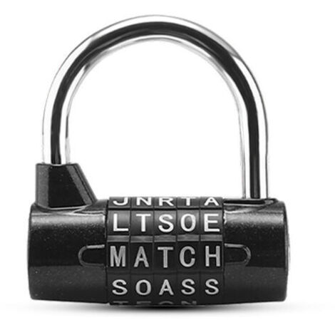 Cadenas à combinaison à cadran à 5 chiffres, serrure à combinaison monogramme, cadenas à combinaison adapté aux casiers de salle de sport, armoires, penderies, camping-cars, boîtes à outils, clôtures