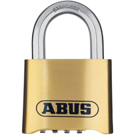 Cadenas a combinaison - ABUS - 180IB/50 B/DFNLI - Corps laiton forgé - Anse inox - Code numérique a quatre chiffres
