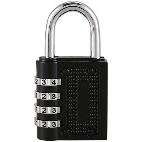 Cadenas à Combinaison Antivol Sécurité 40mm Noir à Code Réglable