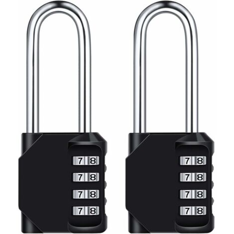 Cadenas à combinaison de 6,7 cm de long, [lot de 2] Cadenas à combinaison étanche à 4 chiffres, métal résistant aux intempéries et acier galvanisé, pour écoles, gymnases et casiers