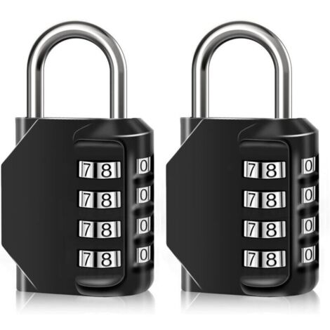 Cadenas à combinaison étanche à 4 chiffres, en alliage de zinc, pour portes, boîtes à outils, écoles, gymnases, clôtures, armoires à crochets et rangements (2PCS)