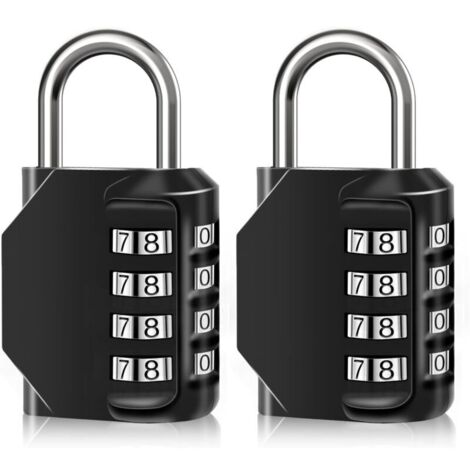Cadenas à combinaison étanche à 4 chiffres, en alliage de zinc, pour portes, boîtes à outils, écoles, gymnases, clôtures, armoires à crochets et rangements (2PCS)