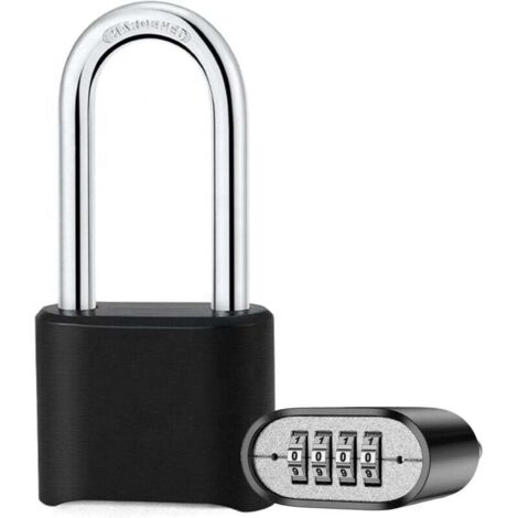 Cadenas à combinaison extérieur  résistant aux intempéries, avec anse renforcée et allongée et combinaison à 4 chiffres pour une sécurité optimale
