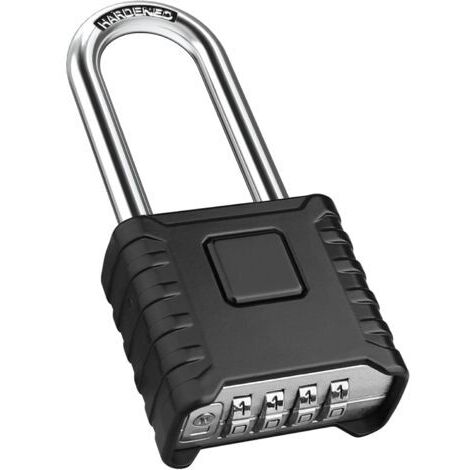 Cadenas à combinaison extérieur robuste, résistant aux intempéries, anse de 52 mm, grand cadenas à 4 chiffres avec anse en acier inoxydable 304 de 8 mm d'épaisseur pour garage, école, etc.