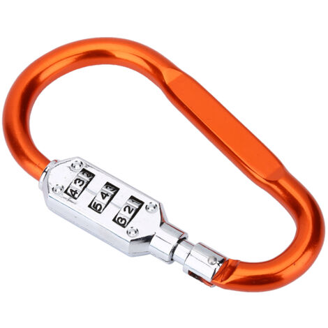 Cadenas à combinaison orange pour bagages et sacs de voyage avec mousqueton de sécurité