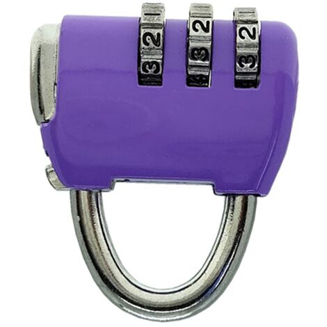 Cadenas à combinaison robuste 3 chiffres pour valise en alliage zinc - Violet