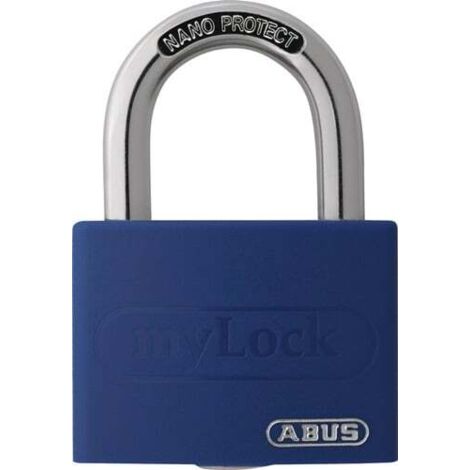Cadenas à cylindre ABUS T65AL/40 bleu brillant, corps de serrure L.43mm alu brillant - 49933 3
