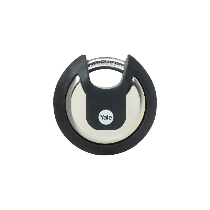 Yale - Cadenas à disque inox 70 mm - Anse protégée acier cémenté - 3 clés