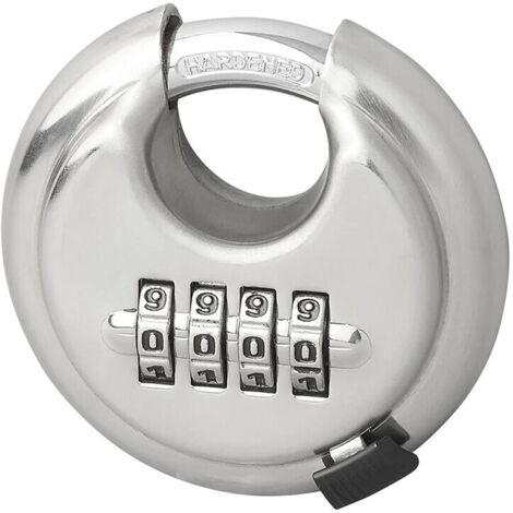 CADENAS À DISQUE ROBUSTE À COMBINAISON – Sécurité à 4 Chiffres pour Vos Biens – Construction en Acier Inoxydable Trempé