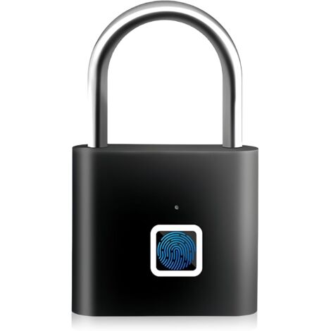 Cadenas à Empreinte Digitale, avec Chargement Type-C, Sans Clé - Portable et Anti-vol, Code de Dépannage et Clé USB Inclus pour Valises, Casiers, Vélos, et Portes