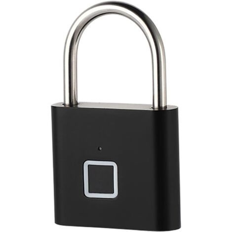 Cadenas à empreinte digitale, cadenas de casier, cadenas biométrique sans clé pour extérieur, stockage, salle de sport, noir