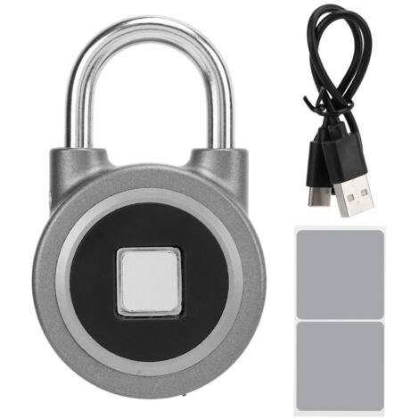 Cadenas à empreintes digitales, chargement USB, autorisation à distance, verrouillage de déverrouillage pour armoires de gymnastique, SafesGrey