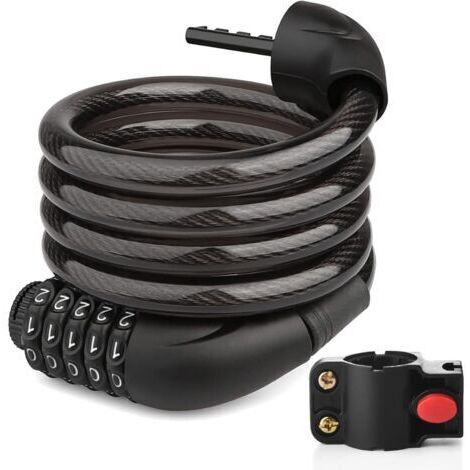 Cadenas à Vélo Chaînes, Extérieur Antivol Cadenas à Vélo Chaînes con vélo Titulaire, 5 Digit Combinaison, Vélo Câble Antivol(125cm)