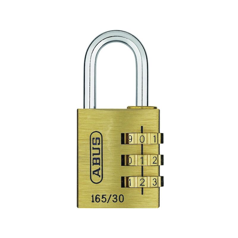 Abus - Cadenas à combinaison 165 vrac laiton - Largeur du coffre : 32 mm - Diamètre de l'anse : 5 mm - Hauteur de l'anse : 25 mm