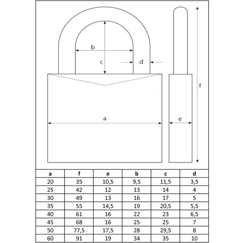 Cadenas à clé laiton 65 varie laiton massif - Largeur du coffre : 60 mm - Hauteur de l'anse : 35 mm Abus