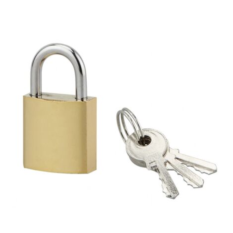 Cadenas ACERA à clé, base 25 mm, anse acier cémenté, 3 clés - SP
