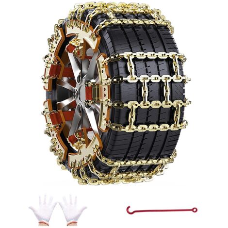 Cadenas antideslizantes para nieve de 6 piezas, cadenas antideslizantes para ruedas para mayor seguridad en invierno, gran fuerza de agarre.