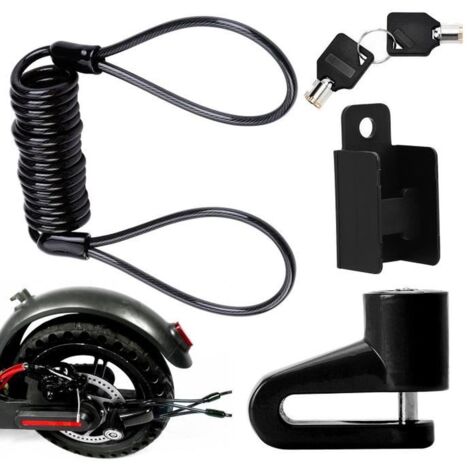 Cadenas Antivol pour Trottinette Moto Vélo Verrou Frein Disque avec Câble de Rappel pour Trottinette Electrique Xiaomi M365-Pro