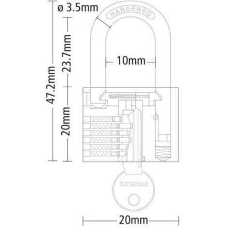 Cadenas Arc 20mm Avec Cle Stanley