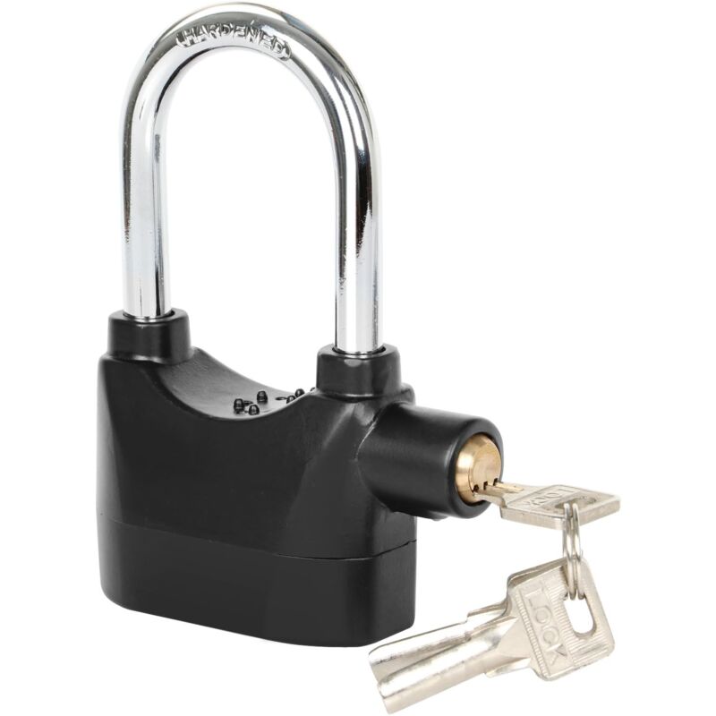 Cadenas avec alarme – Cadenas robuste résistant aux intempéries à anse longue – 110 dB – par