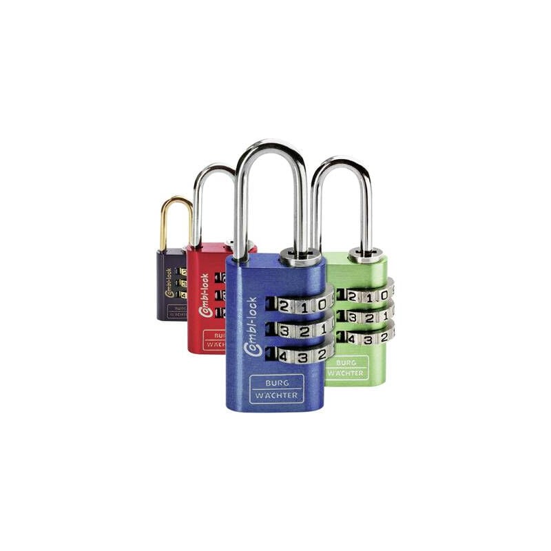 Cadenas avec serrure à combinaison burg wächter 2ER set duo 88 20 f sb bleu, vert, rouge, noir 2 pc(s)