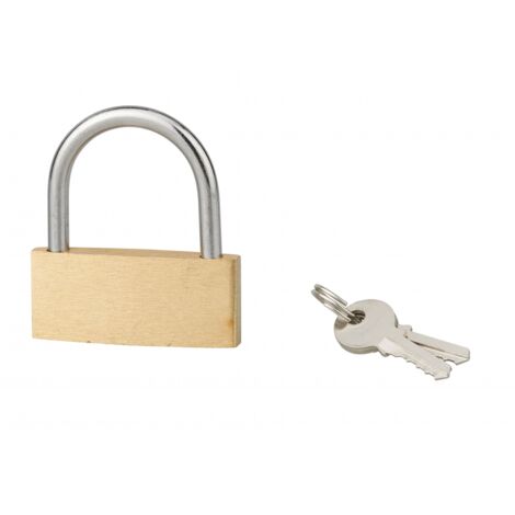 Cadenas BASIC à clé, base 52 mm, anse acier, 2 clés - SP