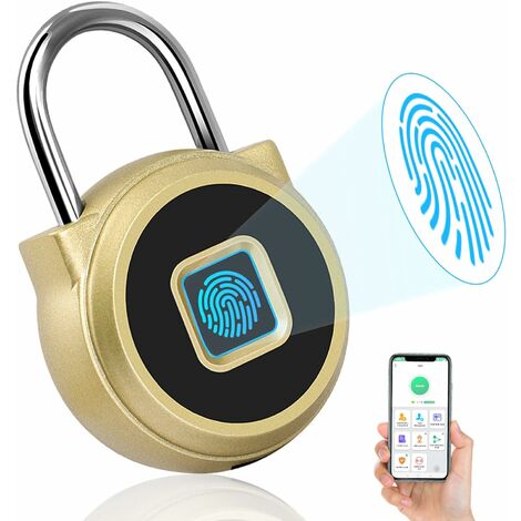 Cadenas Connecté Via Bluetooth， Mini Keyless Electronic Lock Padlock en Métal sans Fil pour iOS et Android Armoires de dortoir Tiroirs Valise Cadenas Electronique APP Control Password entrepôt 