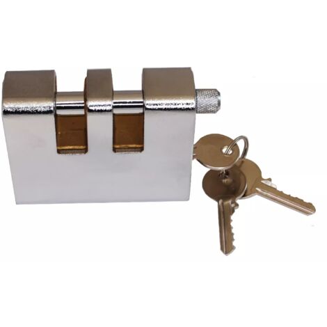 Cadenas blindé double verrouillage type chaîne haute résistance et 3 clés (s'entrouvrant)
