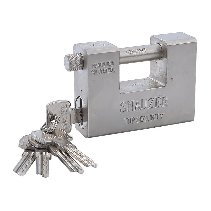 Cadenas blindé Monolith Largeur 84 mm en laiton anti-effraction, argenté