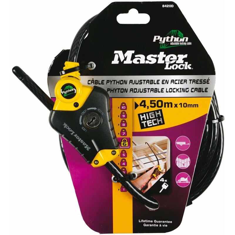 Master Lock - Câble de verrouillage ajustable python masterlock Longueur (m) - 4.5