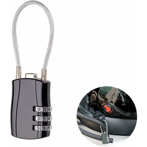 Cadenas Cable,Cadenas à Câble Rétractable,Cadenas à Combinaison Numérique,Antivol Casque vélo,Antivol Câble à Combinaison,Câble Antivol Vélo,Câble Antivol Numéros,Cadenas à Combinaison,1PCS