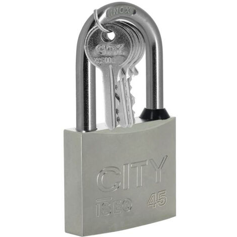 Cadenas City Nickelé Satiné 45 Anse 3 Clés S'entrouvrant - Iseo