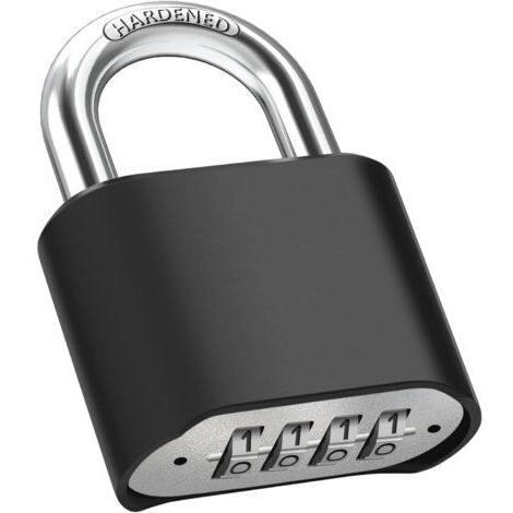 Cadenas Code 4 Chiffres, 52mm Cadenas Extérieur Etanche, Robuste et Antivol, 8mm Loquet Cadenas à Combinaison, Exterieur Serrure Porte de Garage