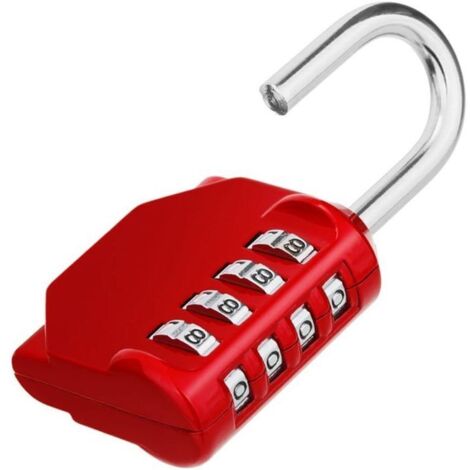 Cadenas Code Casier, Cadenas Code 4 Chiffres Pour Vestiaire Sport, Cadenas Casier Pour Gym, College, Scolaire Armoire, Escape Game, Rouge