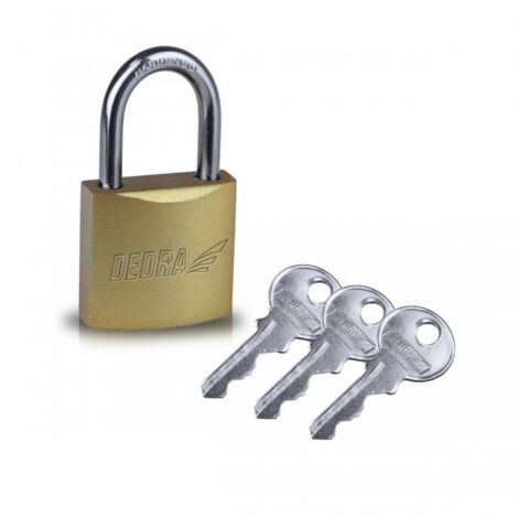 Cadenas cuivré DEDRA 30 mm - protection solide, 3 clés