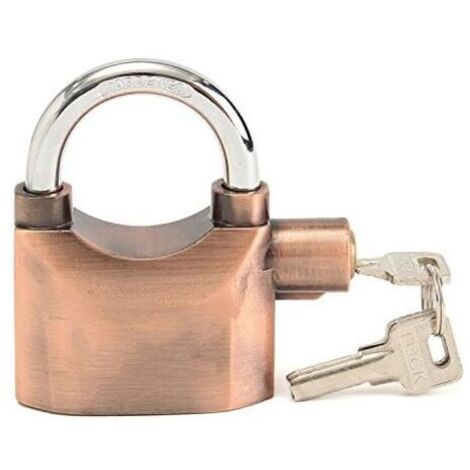 Cadenas d'alarme avec sirène, marron, antivol de sécurité pour moto.