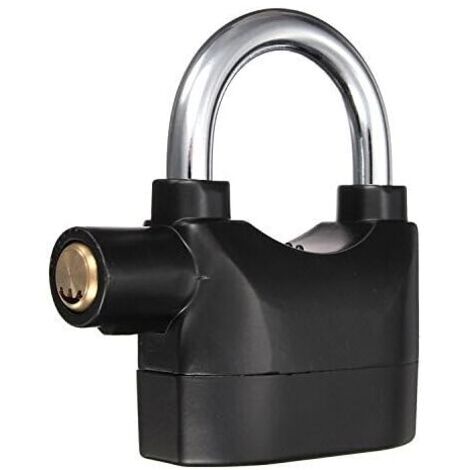 Cadenas d'alarme avec sirène, sécurité, vélo, moto, cadenas noir
