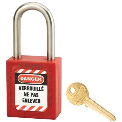 Cadenas de consignation 40 isolé à anse nylon hauteur 38 mm rouge - THIRARD
