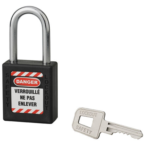 Cadenas de consignation 40mm, anse acier 38mm, Noir - Thirard