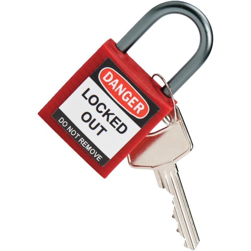 Bizline - cadenas de consignation - avec anse aluminium de 38 mm - rouge 230117