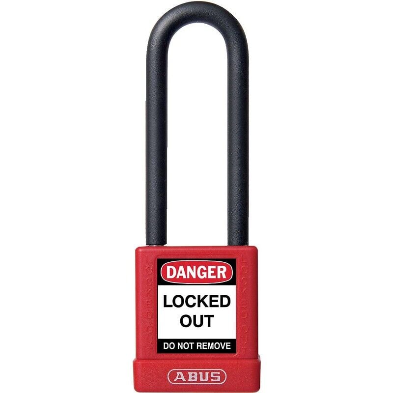 Cadenas de consignation varié 40 mm anse isolée en 76 mm coloris rouge Abus