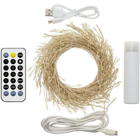 Cadenas de luces 6m 600 microLED con control remoto IR 21 funciones