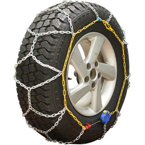Cadenas de nieve metálicas, eslabones de 9 mm, tensado automático, n.º 130 - Montaje rápido - Agarre óptimo sobre nieve y hielo - Mayor seguridad y visibilidad